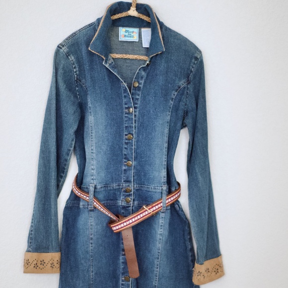 Rare Girl's Y2K Just in Blues Denim Dress Coat 14/16 - Picture 10 of 10